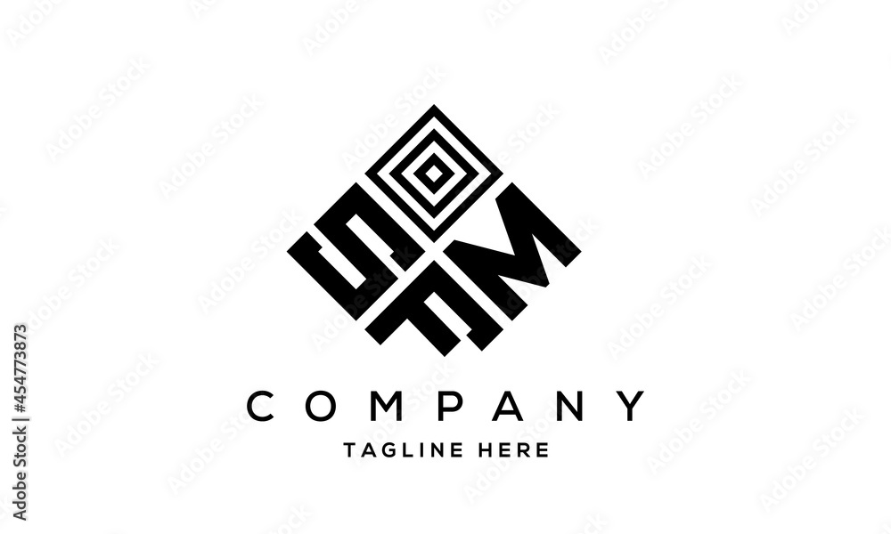 SMF square three latter logo vector