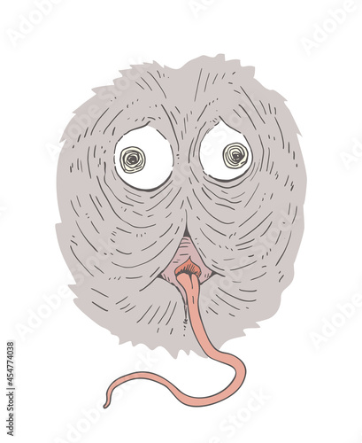 Crazy monster with long tongue