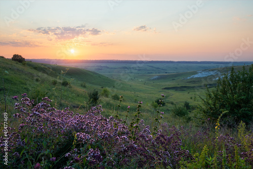 sunset in the mountains