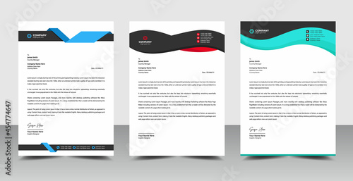 Clean business style letterhead bundle of your corporate Set to print with vector & illustration.