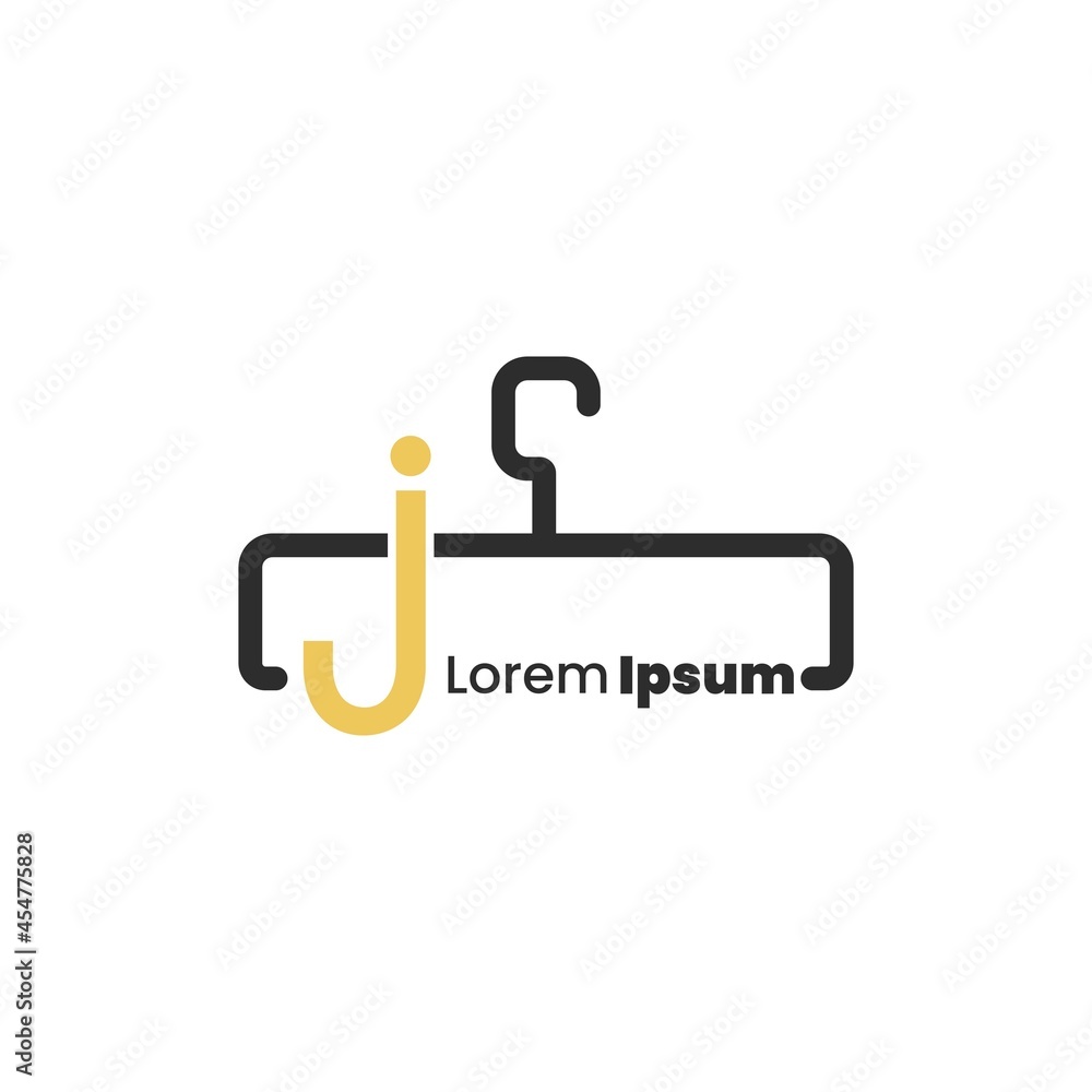 illustration of minimalist botique logo design . the elegant hanger icon illustration of minimalist botique logo design . the elegant hanger icon