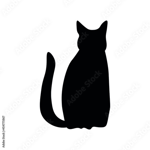 Black silhouette cat, great design for any purposes