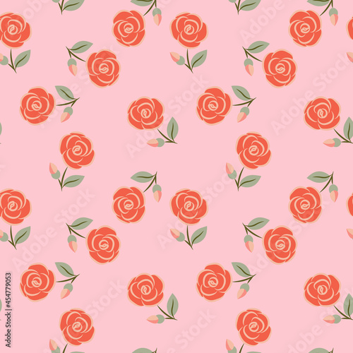  Abstract seamless pattern. Floral background. Ethnic Fabric with multi colored flowers and leaves, boho style
