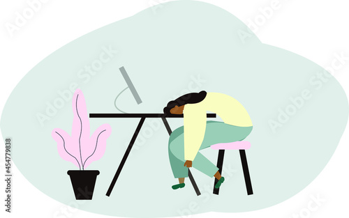 2d illustration overload work pressure concept