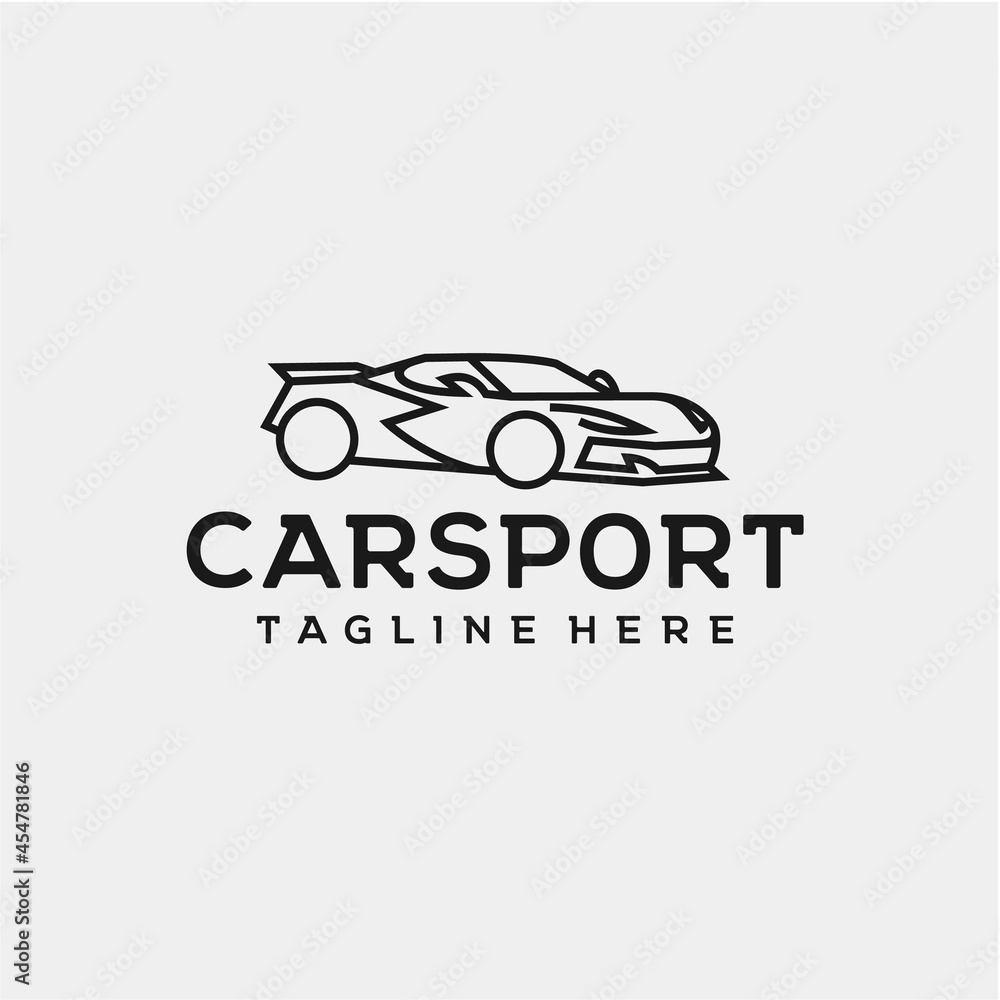 Fototapeta premium Line art car logo design vector