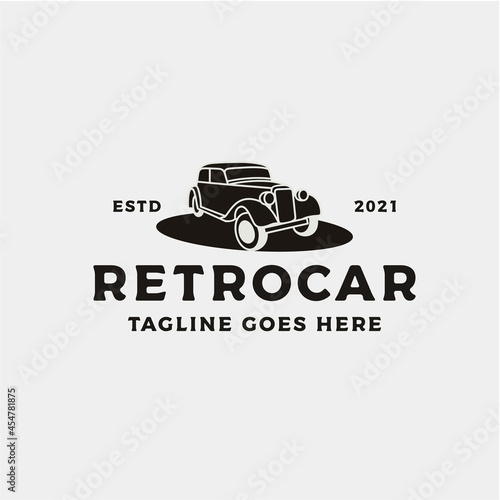 Vintage Retro car logo design. vintage or classic or retro badge emblem style