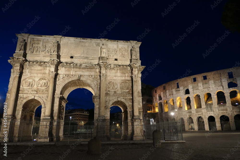 Arche et Colisée nocturnes