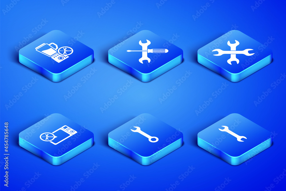 Set Wrench, Blender service, Microwave oven, Crossed screwdriver and wrench and wrenchs icon. Vector Set Wrench, Blender service, Microwave oven, Crossed screwdriver and wrench and wrenchs icon. Vector