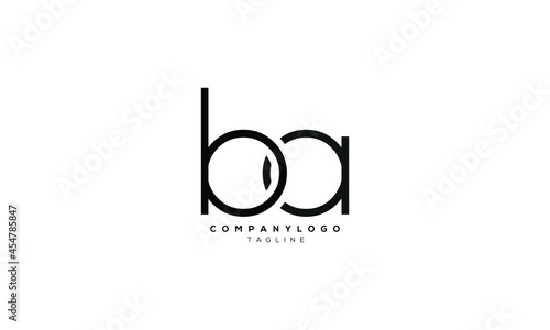BA, AB, Abstract initial monogram letter alphabet logo design