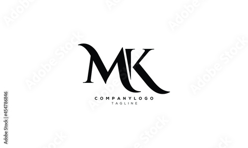 MK, KM, Abstract initial monogram letter alphabet logo design photo