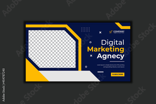 Digital Marketing Youtube Thumbnail Template Design and Web Banner