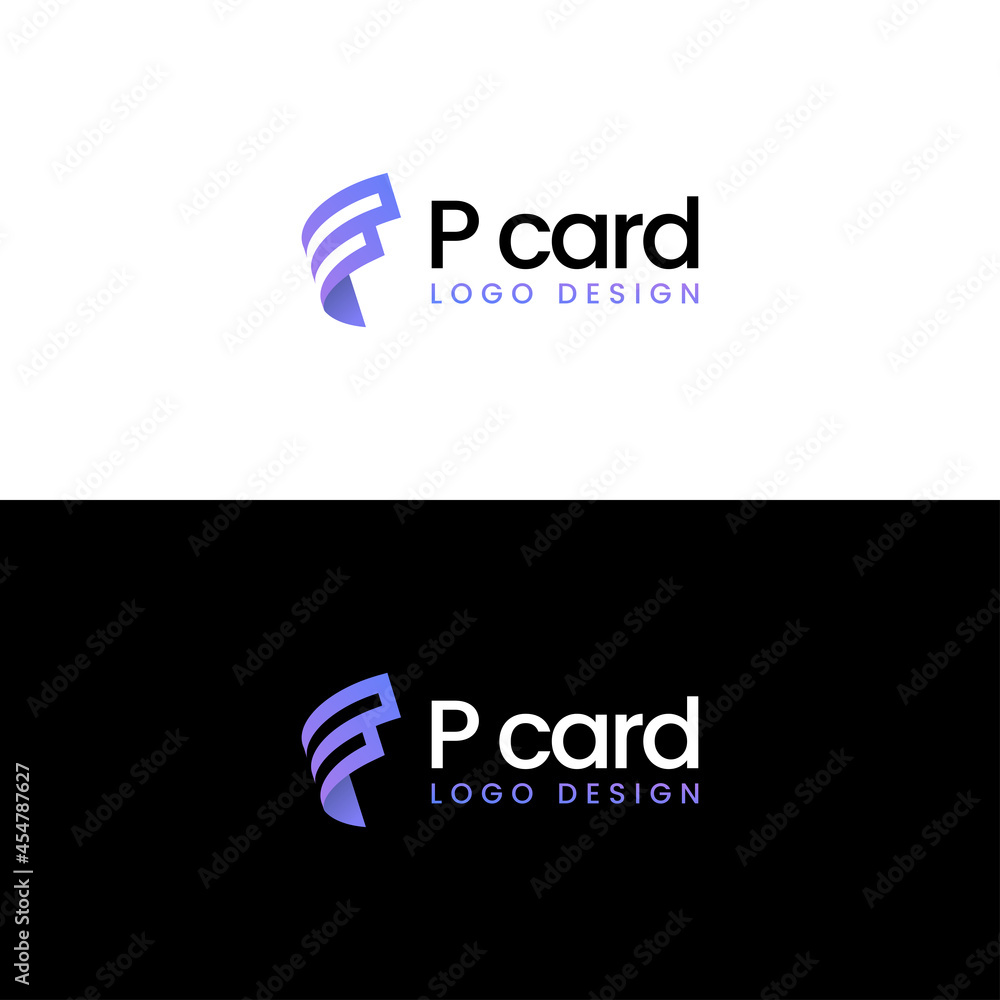 LETTER P CARD LOGO DESIGN LETTER P CARD LOGO DESIGN