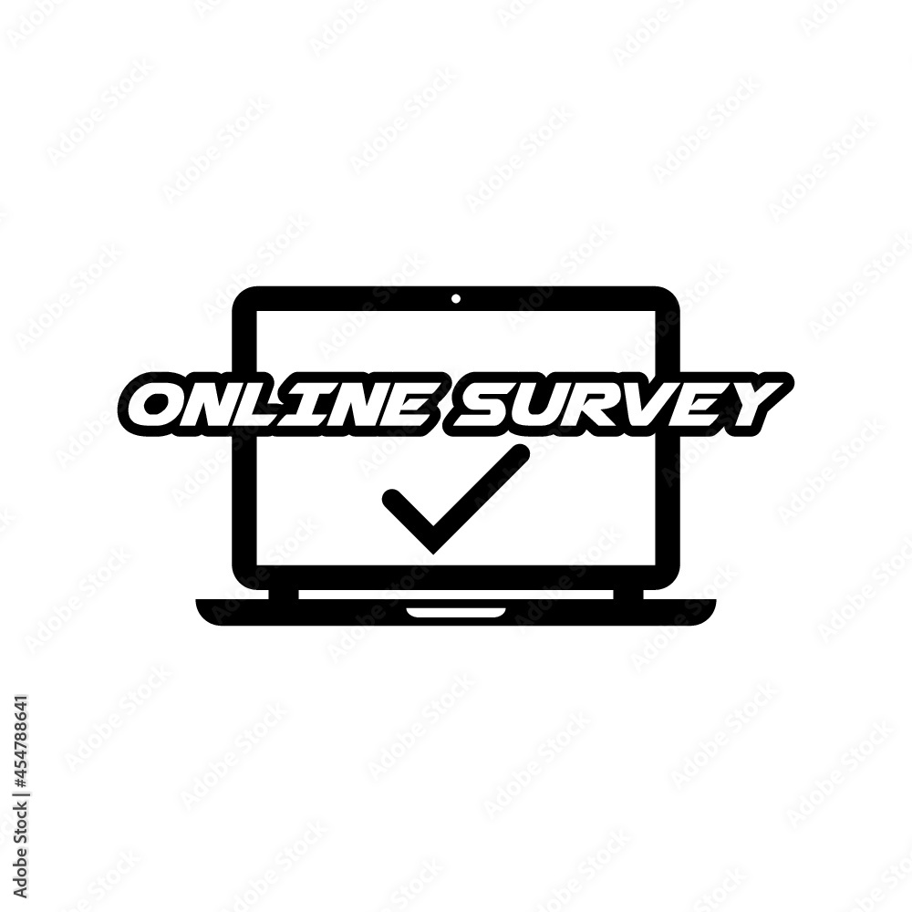 Online survey icon isolated on white background Online survey icon isolated on white background