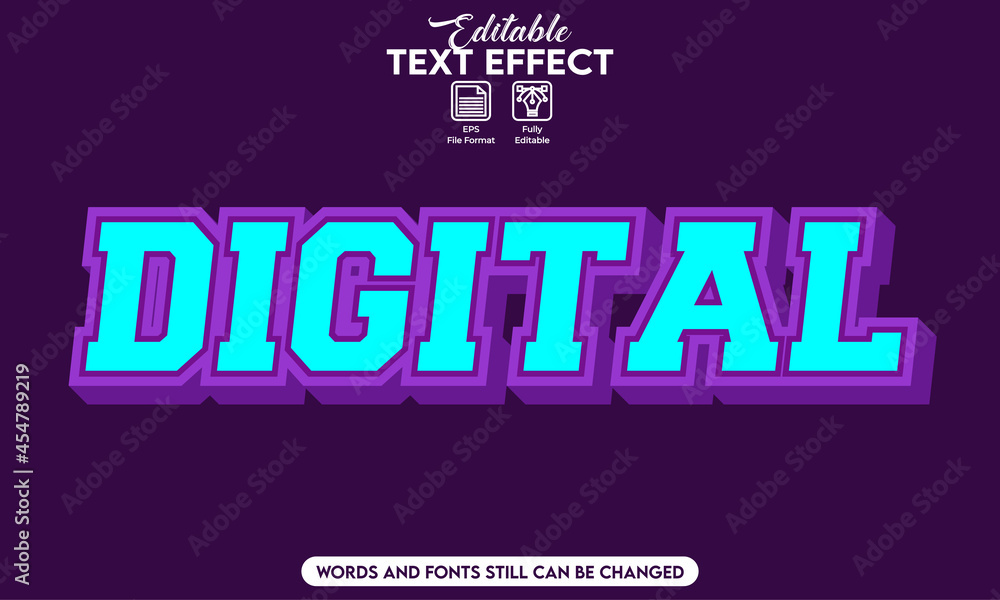 Editable text effect digital
