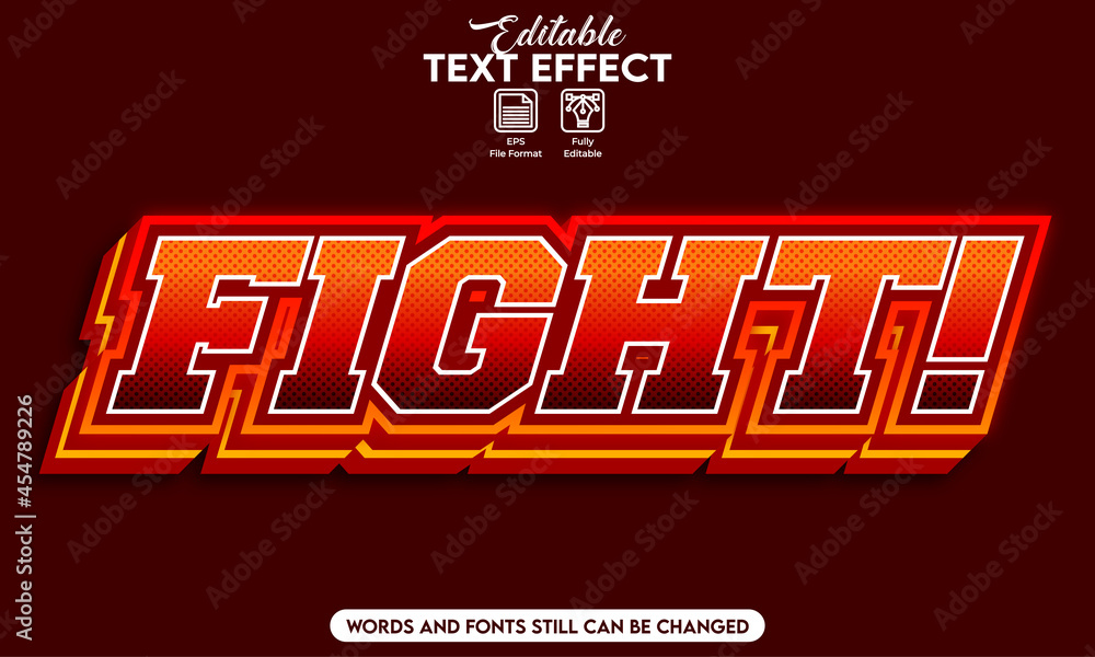 Editable text effect fight