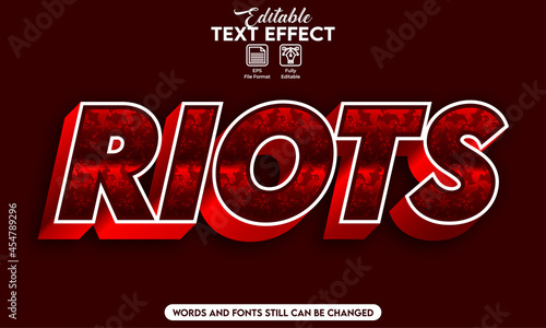 Editable text effect riots