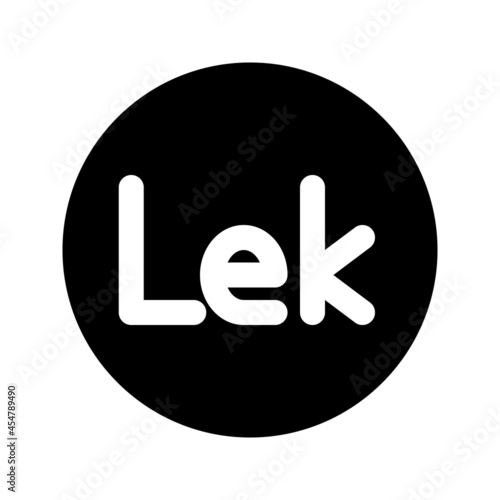Illustration vector graphic icon of Albania Lek currency. Solid Style Icon. Vector illustration isolated on white background. Perfect for website or application design.