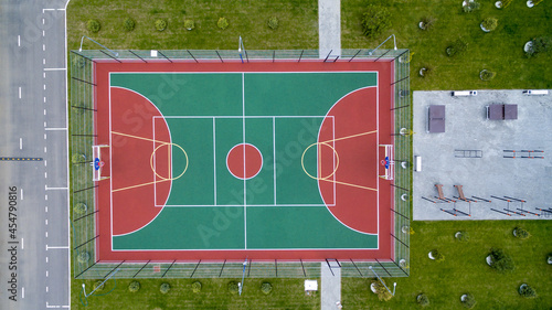 Top View, Bird eye view of Basketball courts