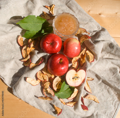 red ripe apples autumn fruits