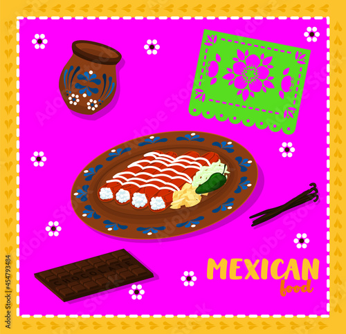 Mexican dish, enchiladas © Alicia