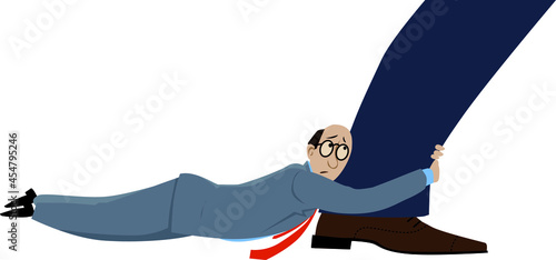 Manager trying to retain a leaving employee, EPS 8 vector illustration