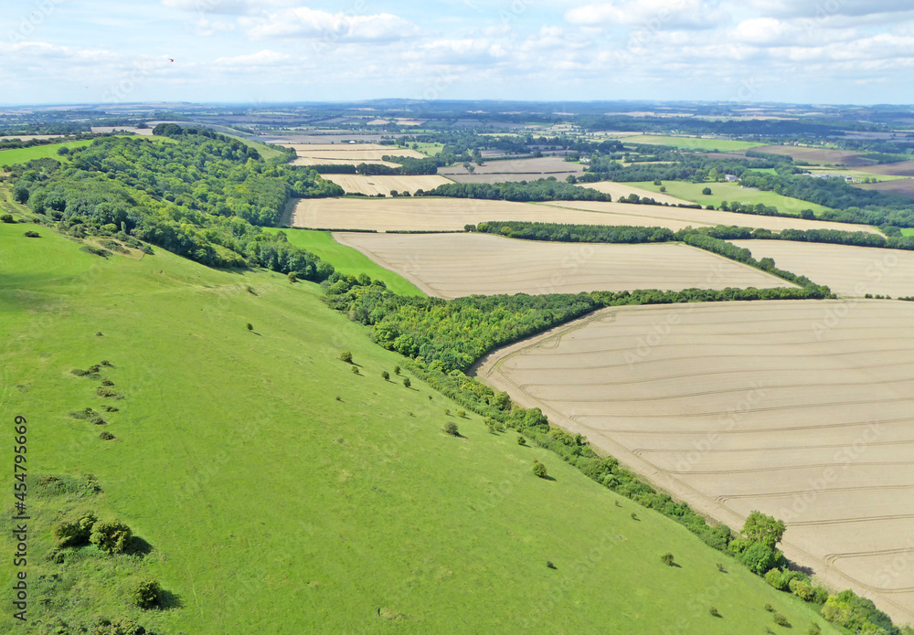 Fields at Combe Gibbet in the summer	