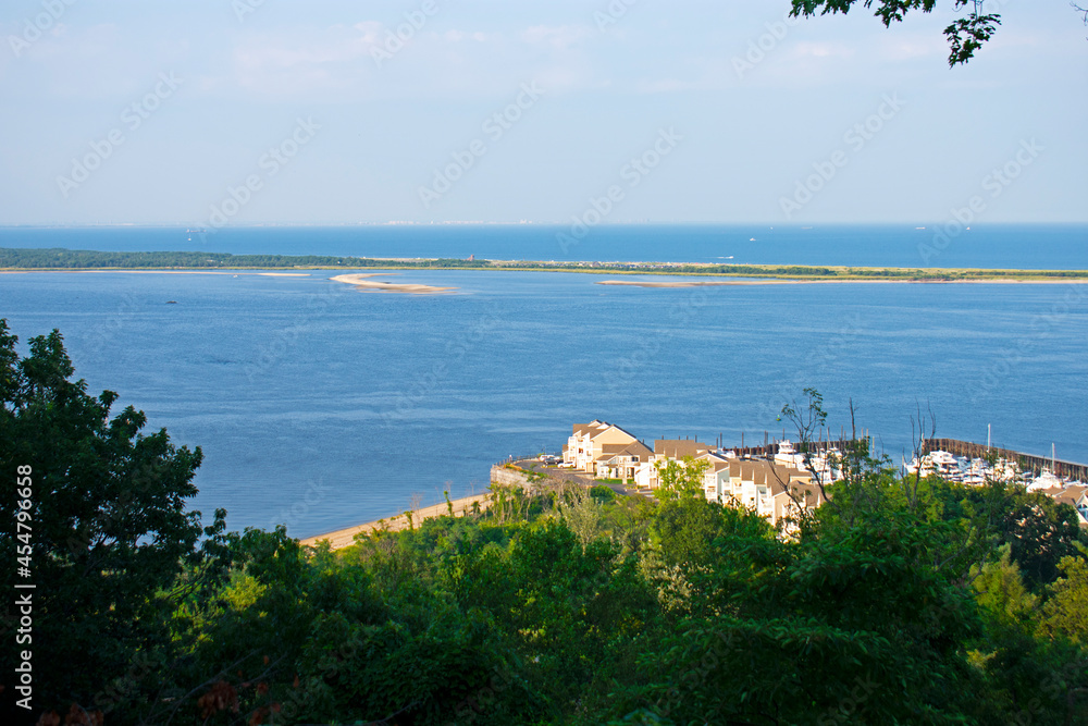 Sandy Hook peninsula viewed from Mount Mitchill scenic overlook in Atlantic Highlands, New Jersey -03