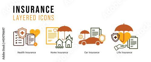 Insurance Layered Icon Set III