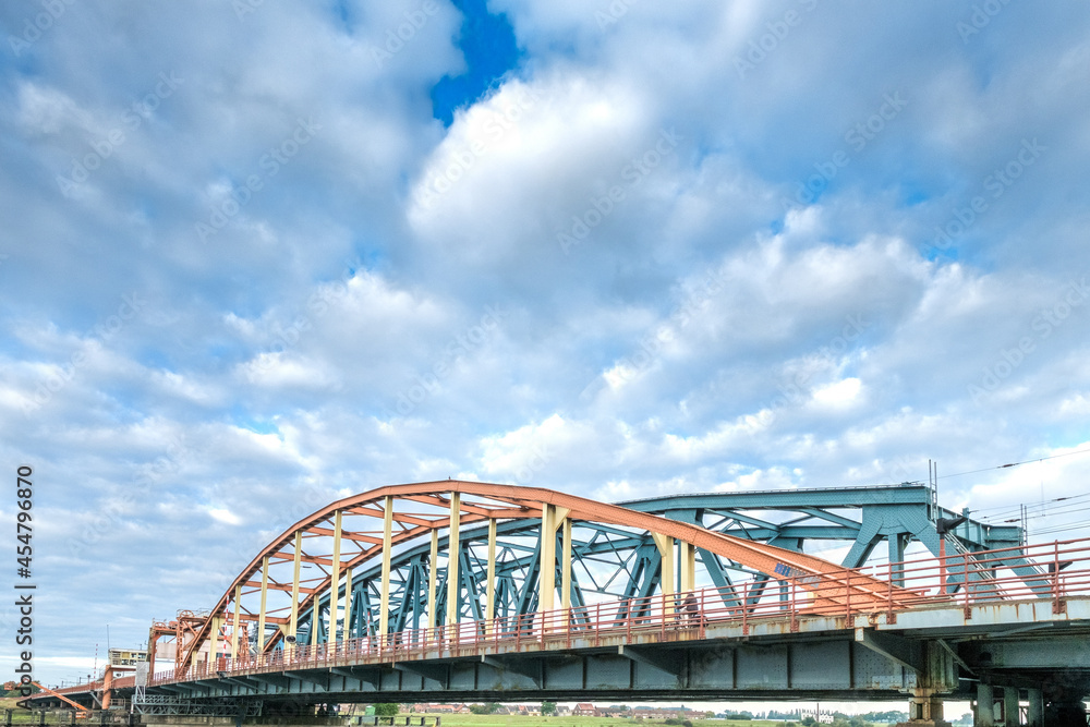 Combined bicycle, pedestrian, car and rail bridge in Zutphen, Gelderland Province, The Netherlands Combined bicycle, pedestrian, car and rail bridge in Zutphen, Gelderland Province, The Netherlands