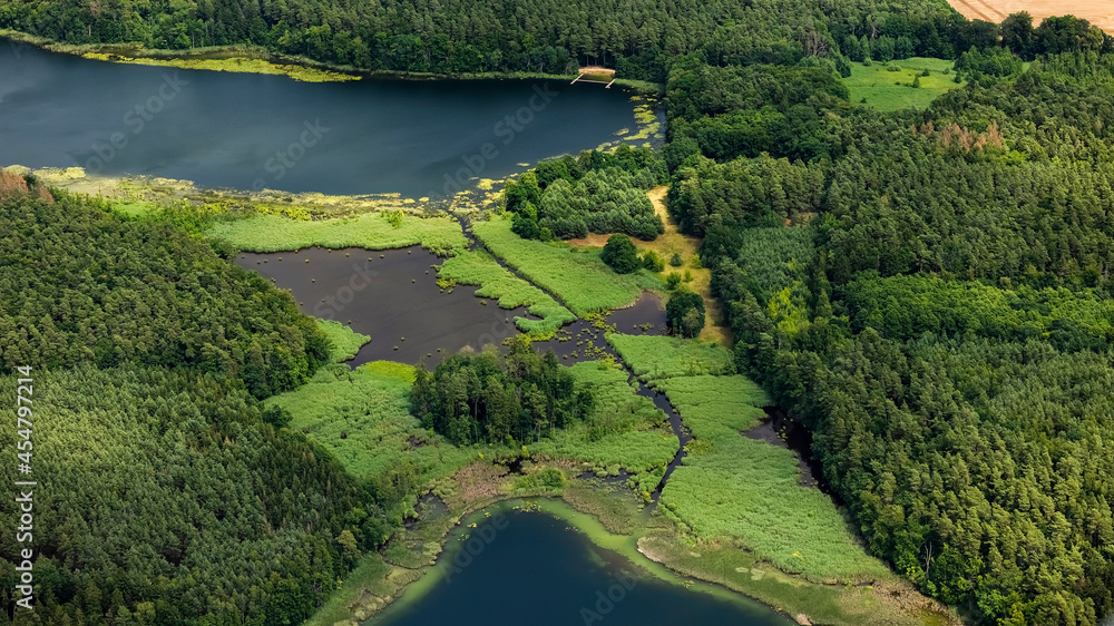 Muehlensee, Ankershagen, Havelquelle, Mecklenburg-Vorpommern, Deutschland, Luftaufnahme aus dem Flugzeug 