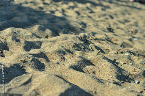 Detail of beach sand in the summer