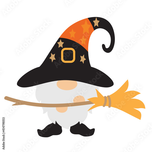 Cute Halloween gnome vector cartoon illustration