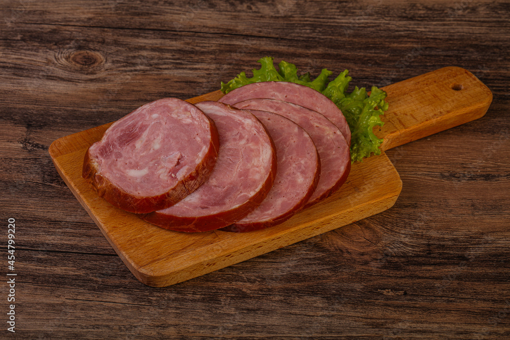 Slices of pork meat ham