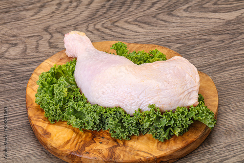 Raw chicken leg for cooking