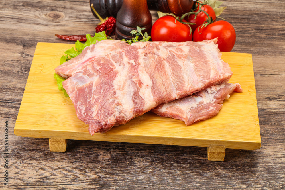 Raw pork ribs for cooking Raw pork ribs for cooking