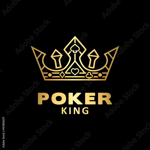 Gold King Crown For Poker Logo with Ace
