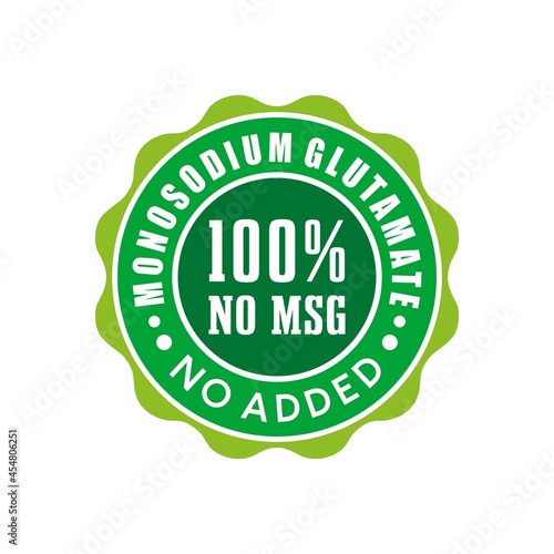 100% No MSG Badge Label Seal Sticker logo design