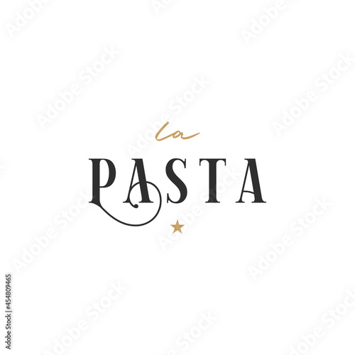 Pasta vintage logo. La pasta sign on white