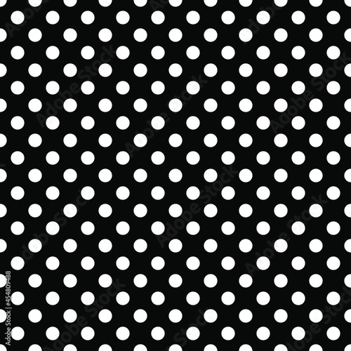 White and Black Polka Dot seamless pattern. Vector background.