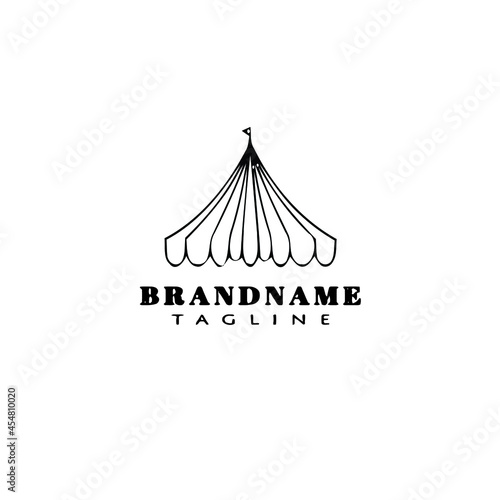 circus tent cartoon logo icon template black isolated vector illustration