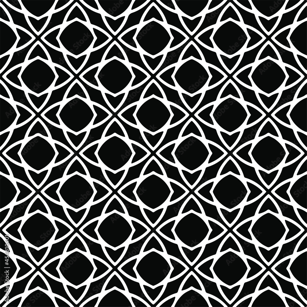 Fototapeta premium Vector pattern with symmetrical elements . Repeating geometric tiles from striped elements. black patterns.