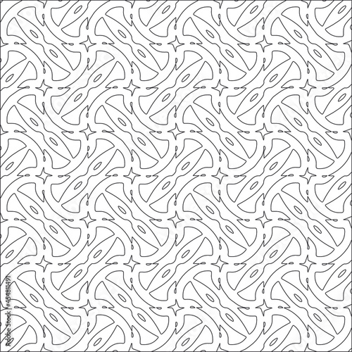 Design monochrome grating pattern,black and white patterns.Repeating geometric tiles from striped elements. black otnament. photo