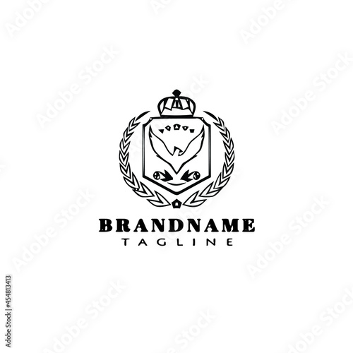 eagle seal logo cartoon icon design template black isolated illustration