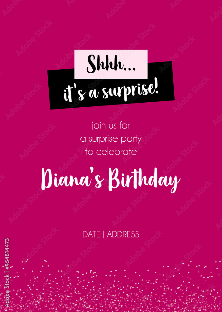 Surprise Party | Secret Party vector calligraphic invitation card Surprise Party | Secret Party vector calligraphic invitation card