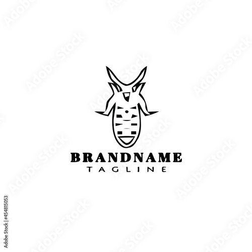 animal bedbug cartoon logo icon design template black vector illustration