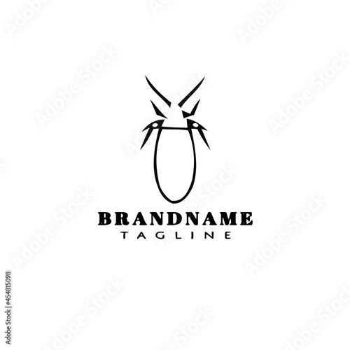 animal bedbug cartoon logo icon design template black isolated vector illustration