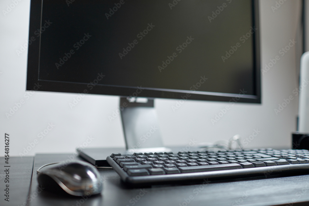 workspace with computer and smartphone workspace with computer and smartphone