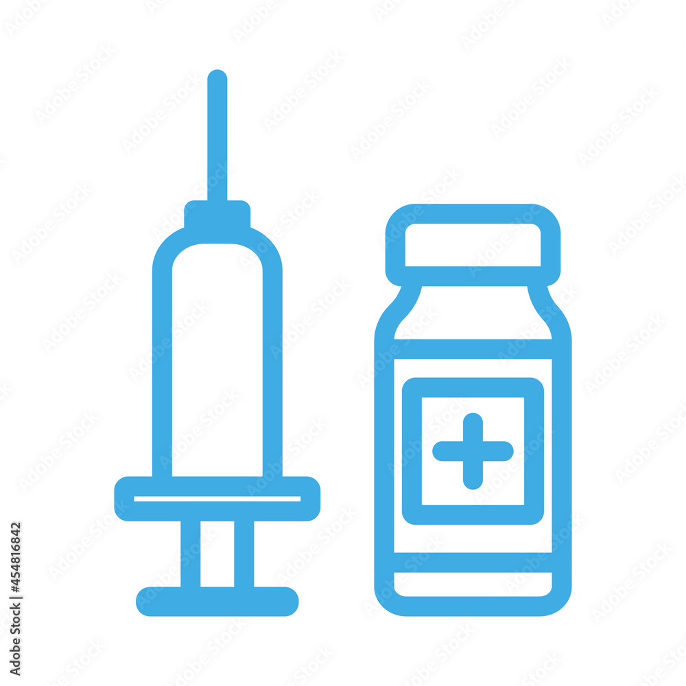 Syringe with vaccine, icon, vector illustration. Syringe with vaccine, icon, vector illustration.