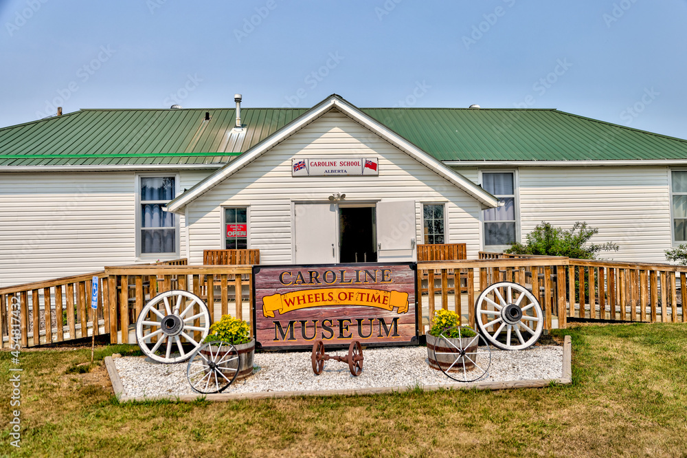 Caroline, Alberta July 24, 2021 Exteriors of restored buildings at