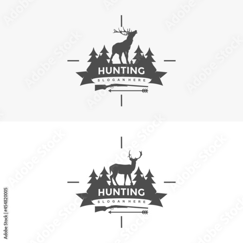 Hunting  logo design template illustration vector